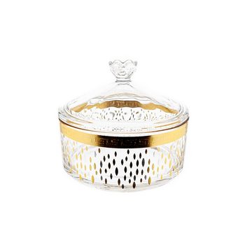 Almina Vorratsglas 4 Teiliger Bonboniere-Set mit goldenen und silbernen Details aus Glas, (4-tlg)