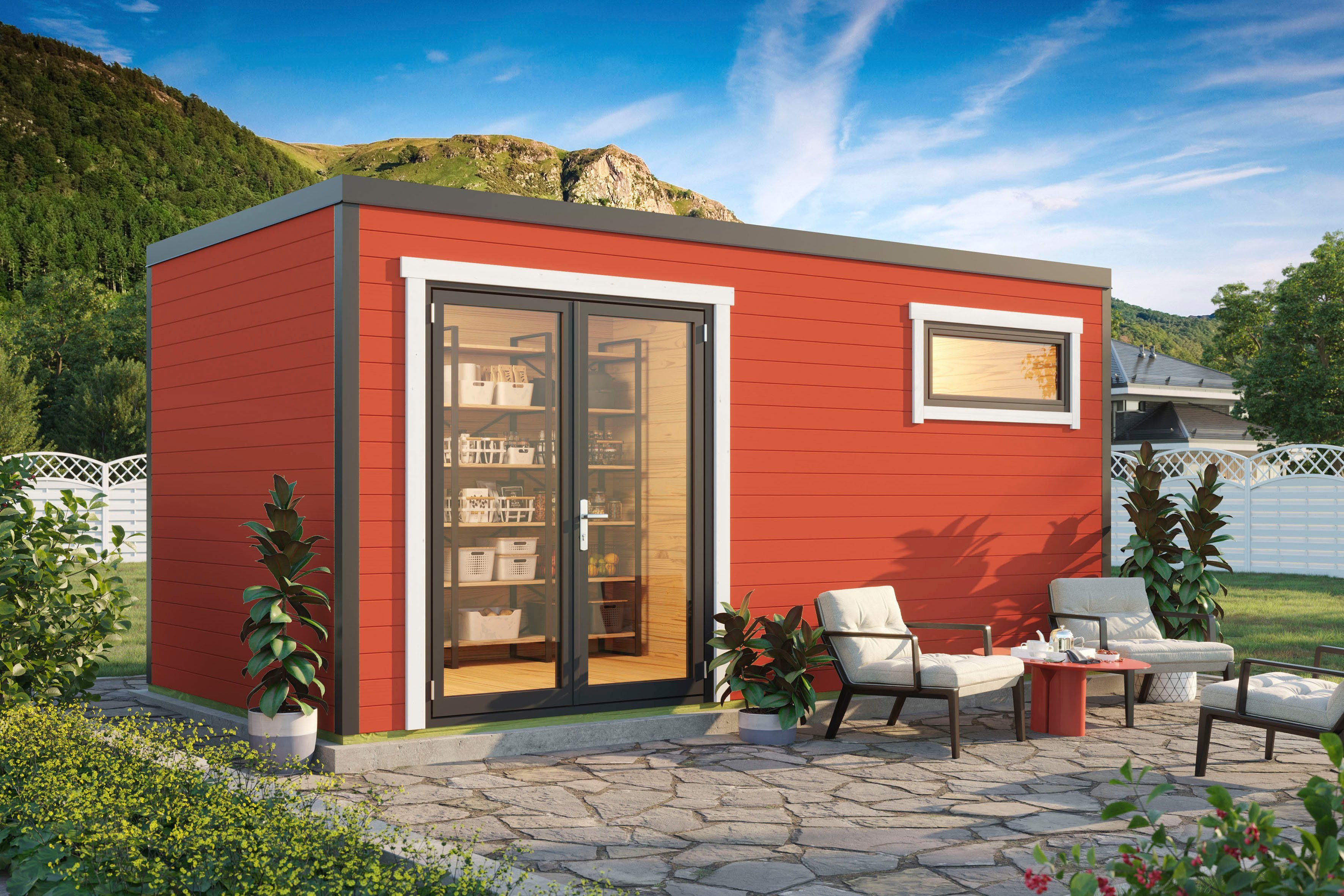 LASITA MAJA Gartenhaus SARDINIA, BxT: 500x250 cm, (Set, inkl. Fussbodenbretter zum verlegen)