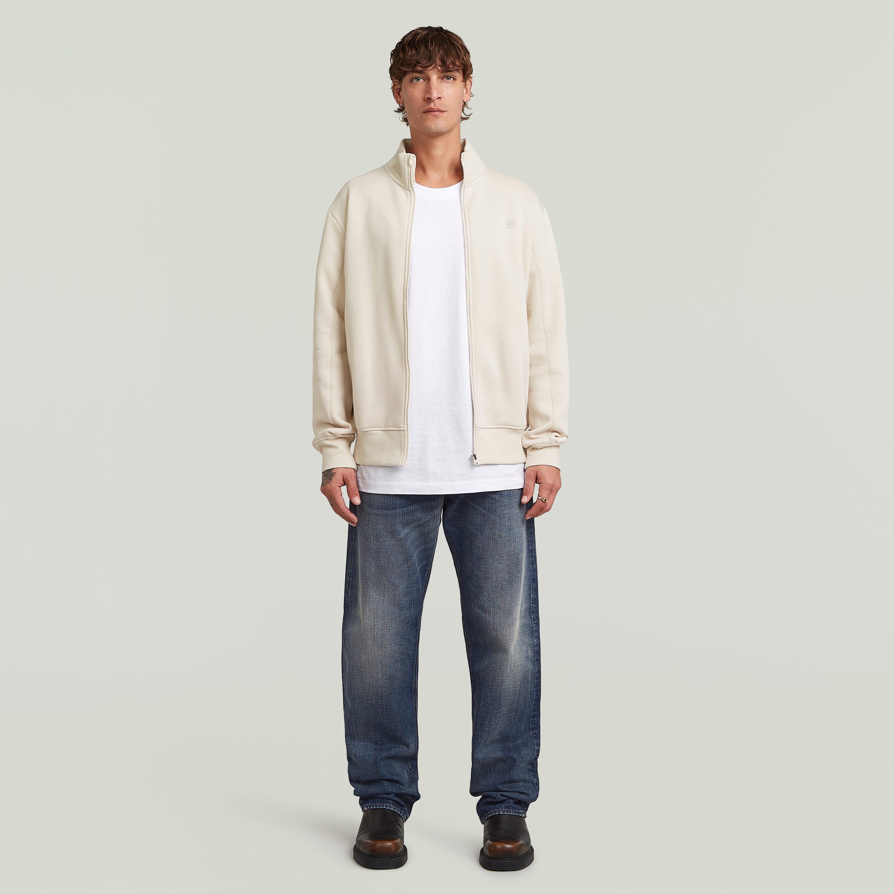 G-STAR Sweatjacke mit Logostickerei auf der Brust