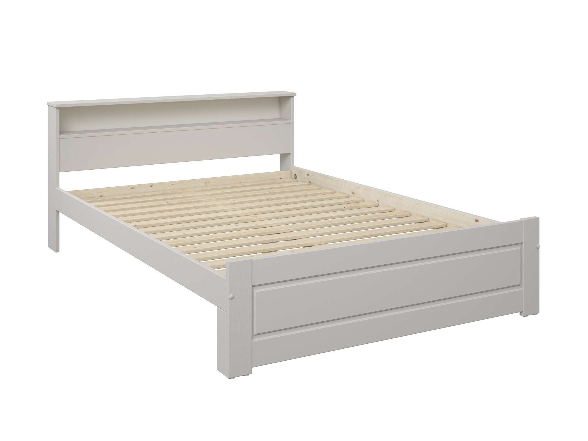 OTTO home Massivholzbett FLAVION, Jugendbett, Stauraum, FSC® zertifizierte Kiefer (Breite: 90, 140, 180), Qualitätsprodukt, Regal, Kassettenoptik, Schublade optional