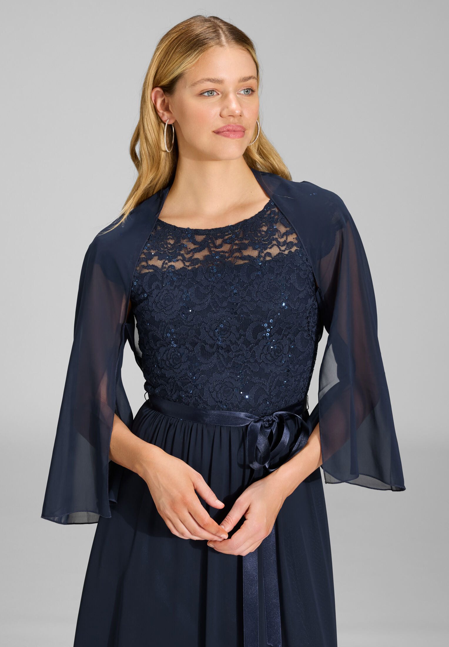 SWING Schal - Stola aus Chiffon, Lockere Passform
