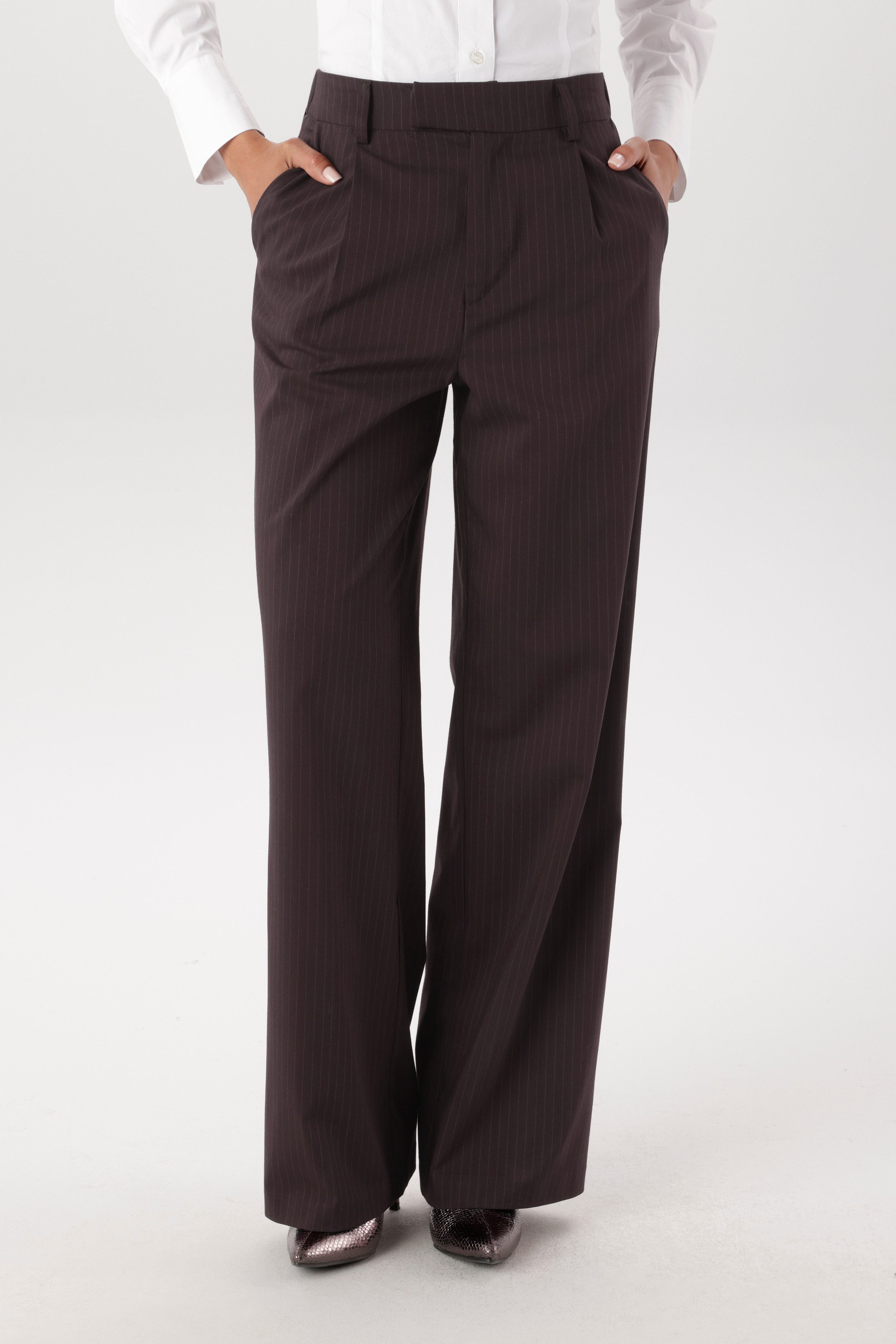 Aniston SELECTED Anzughose mit feinen, eleganten Nadelstreifen - NEUE KOLLEKTION