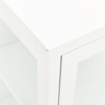 tinkaro Sideboard ARIO Stahl und Glas Kommode Weiß