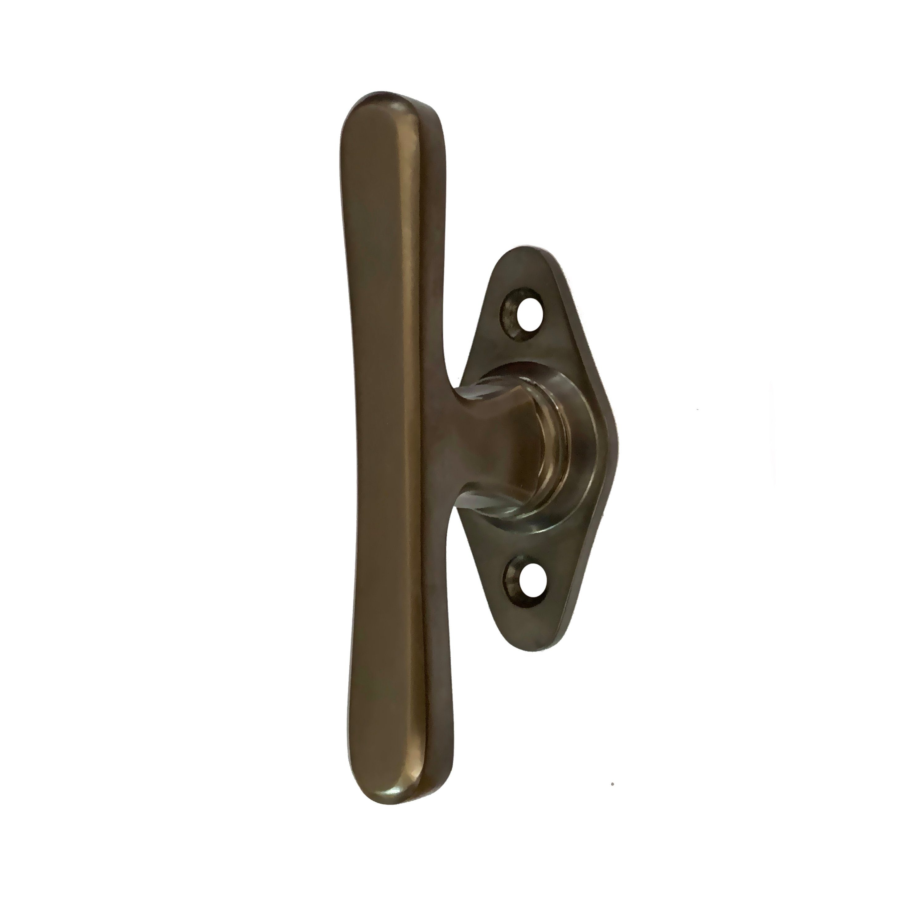 Antikas Fensterbeschlag Fenstergriff in Messing patiniert - dunkel, Fensterolive - 10,0x4,1