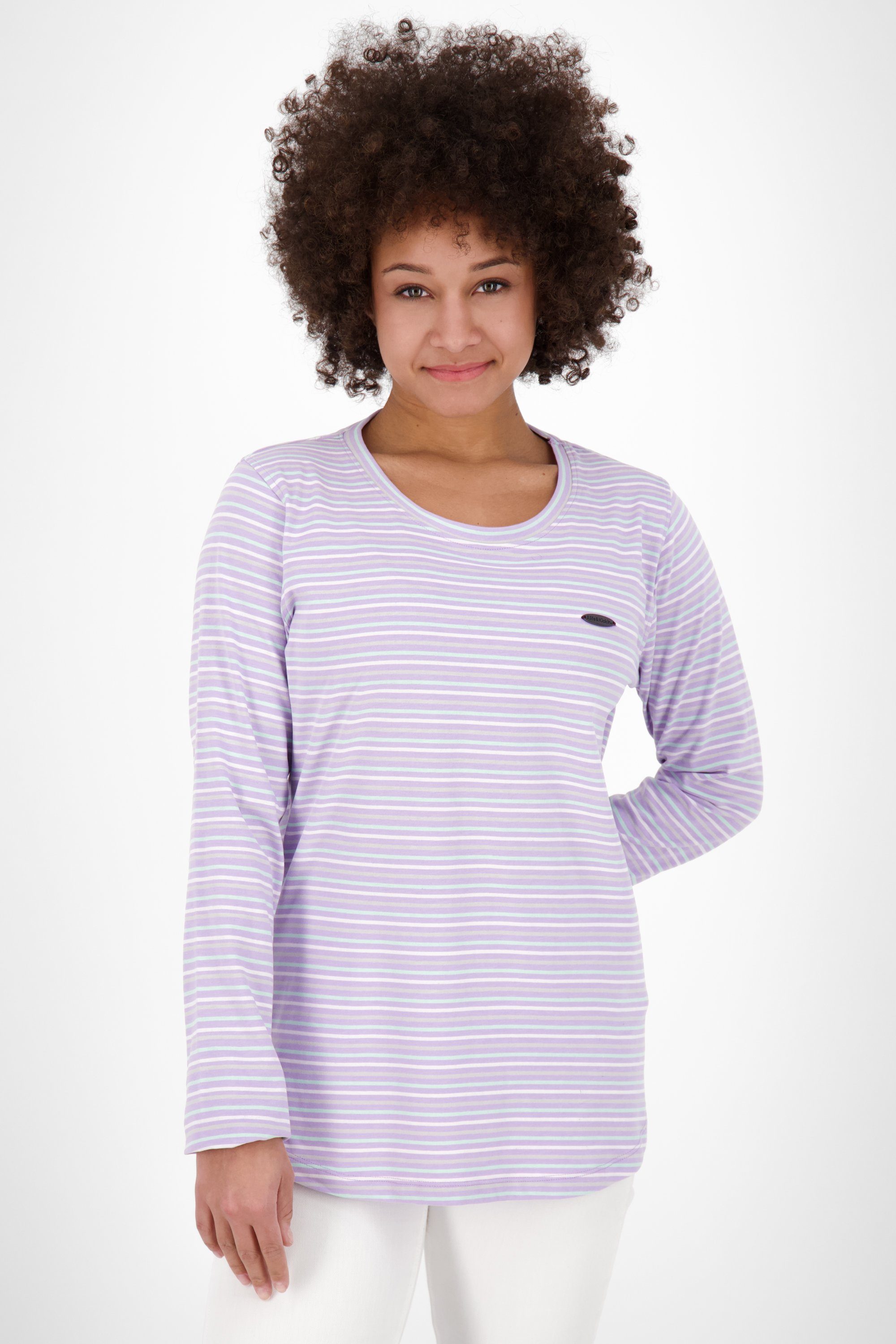 Alife & Kickin Langarmshirt digital lavender Damen Longsleeve Langarmshirt, Z Shirt LeaAK