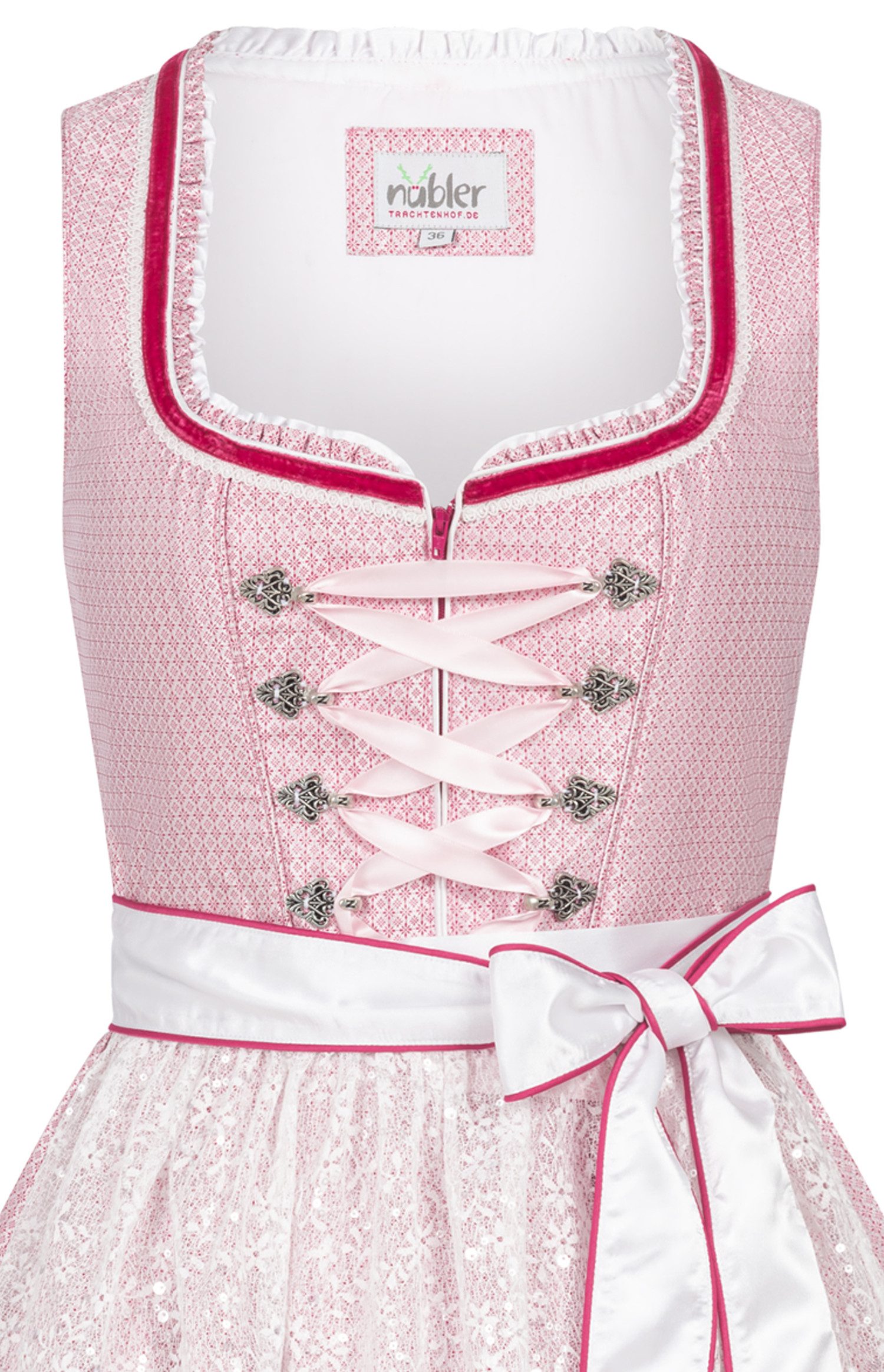 Nübler Dirndl Mini Dirndl Lina in Rosa von Nübler - Rocklänge 55 cm