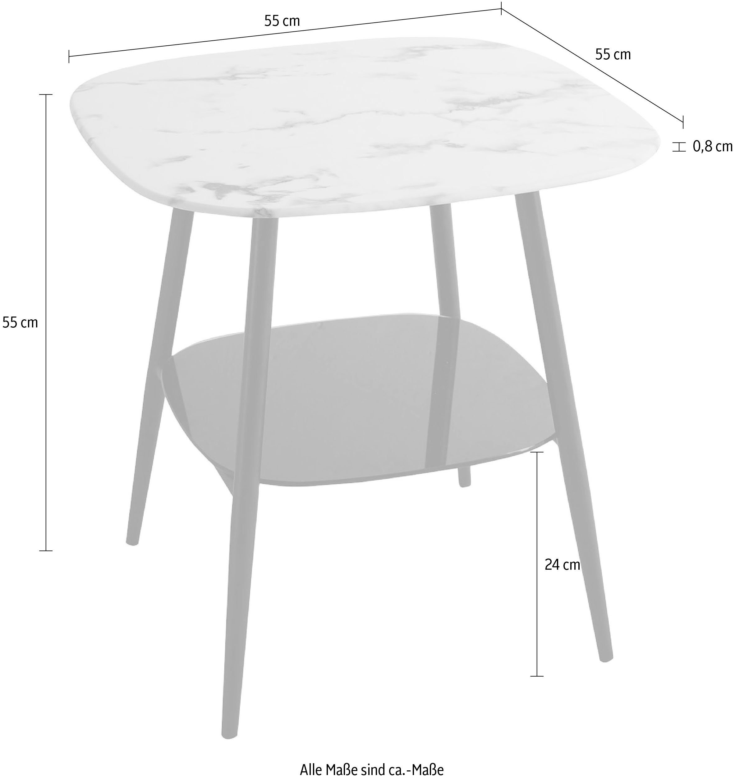 INOSIGN Beistelltisch Alannah, Tischplatte in Marmoroptik