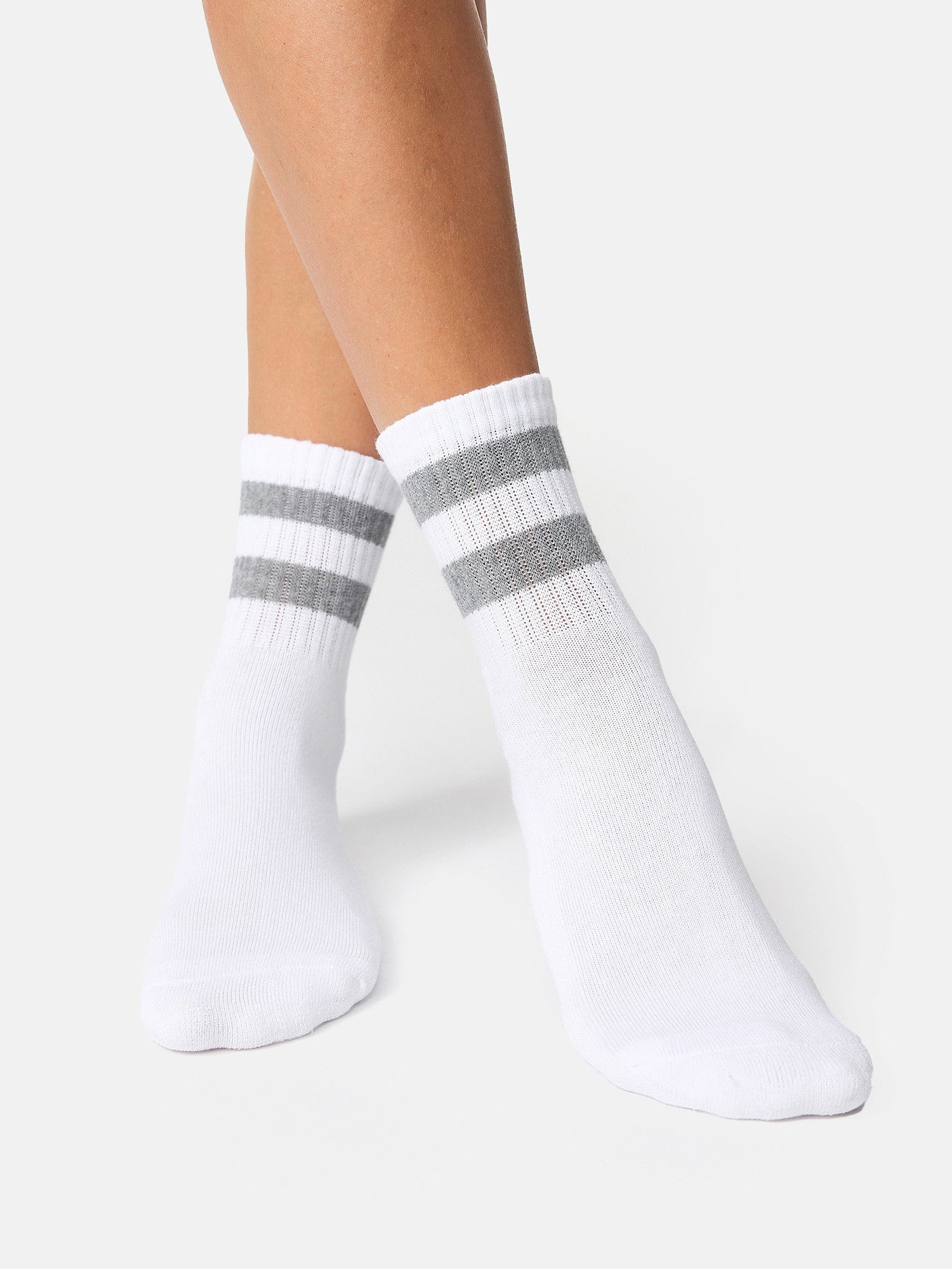 Kurzsocken Nur weiß Freizeit Tennis-Socken (15-Paar) Die Sportsocken Classic