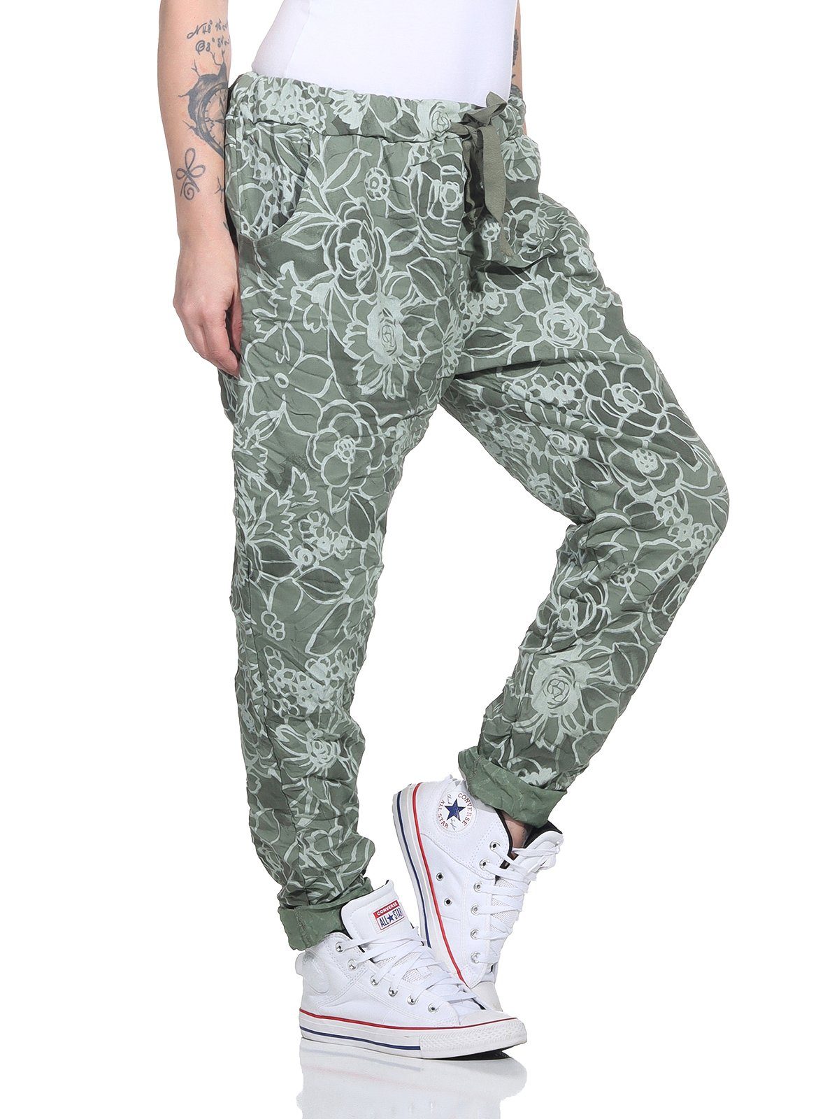 Mississhop Chinohose Trendige Jogger-Hose mit Print günstig online kaufen