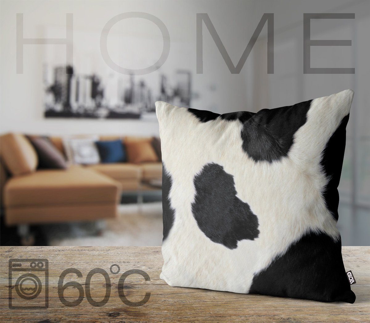 VOID Kissenbezug, Kuhfellmuster KEIN FELL Outdoor Indoor Druck kuh rind kühe western