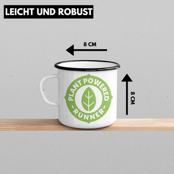 Trendation Thermotasse Trendation - Veganer Geschenk Lustige Emaille Tasse Vegetarier Geschenkidee Emaille Tasse Lustig für Geschenkset und Geschenkbox