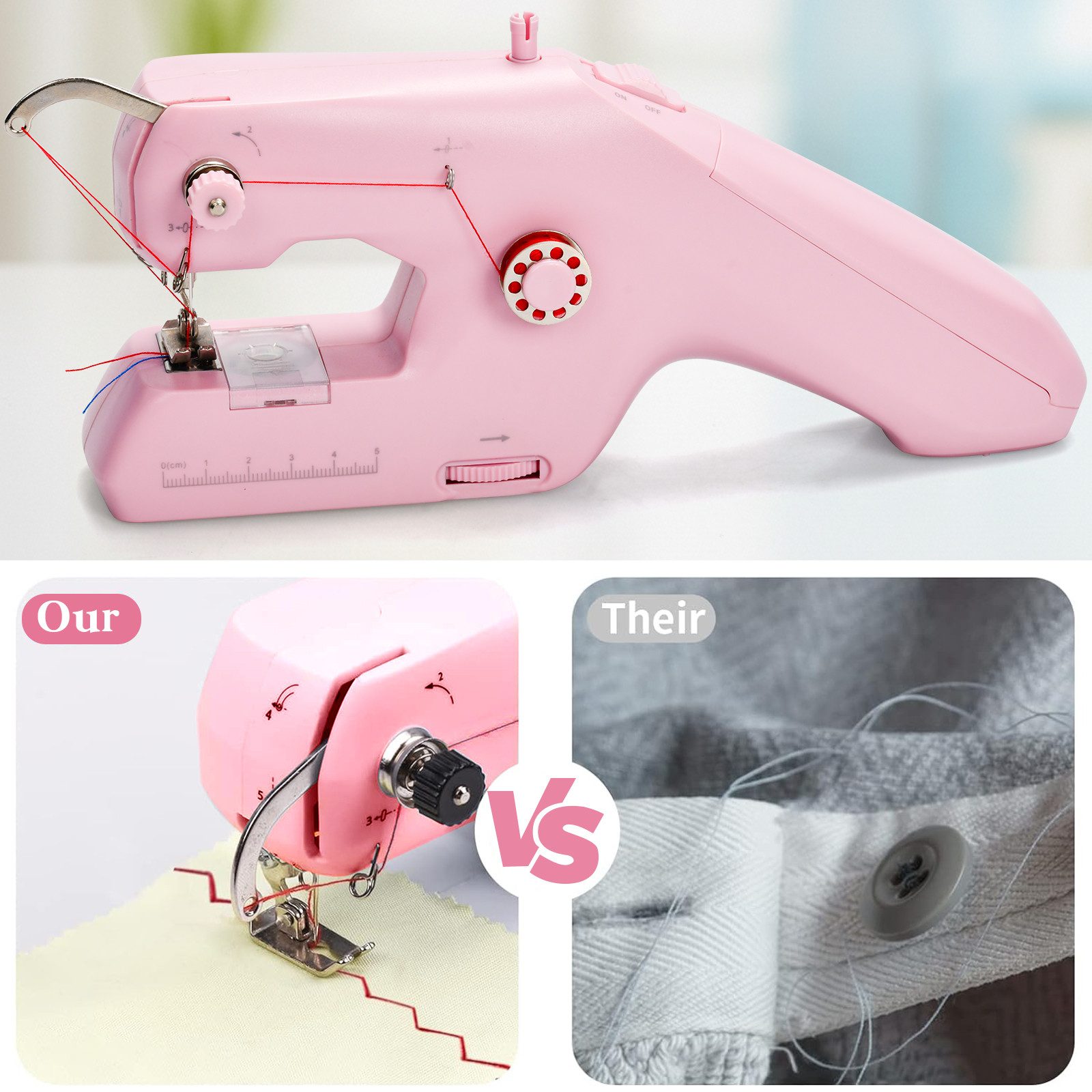AIBISTAR Nähmaschine Portable Electric Sewing Machine, Double Thread, 23 Programme, Doppelstich