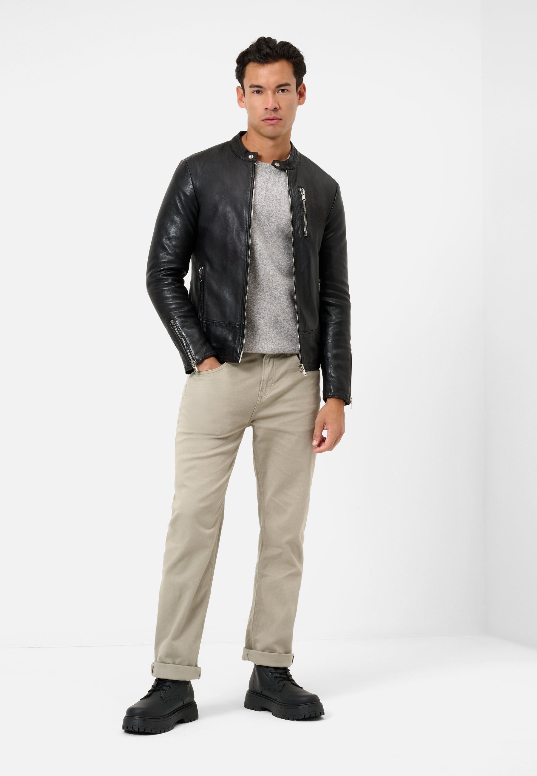 RICANO Lederjacke Carlo Lederjacke aus Lamm Leder im Biker-Stil günstig online kaufen
