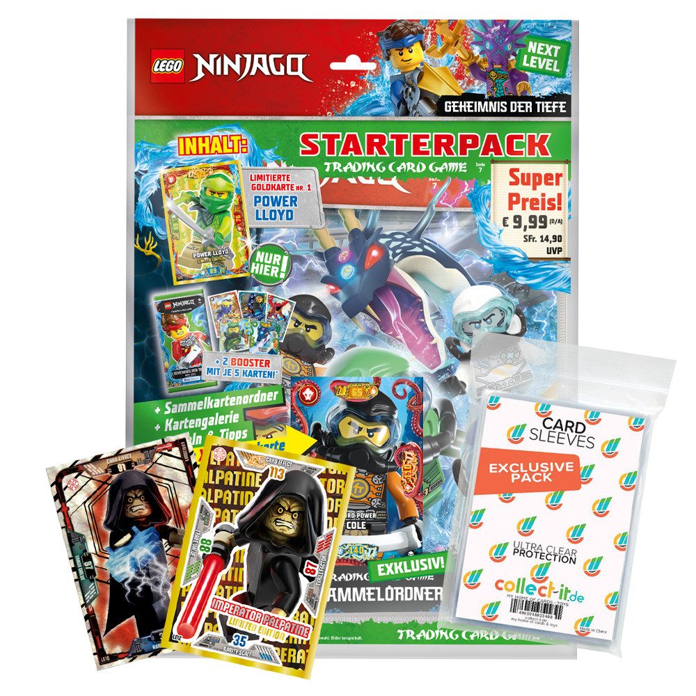 Star Wars Sammelkarte LEGO Ninjago 7 NEXT LEVEL Trading Cards 1 Starter + Collect-it Hüllen