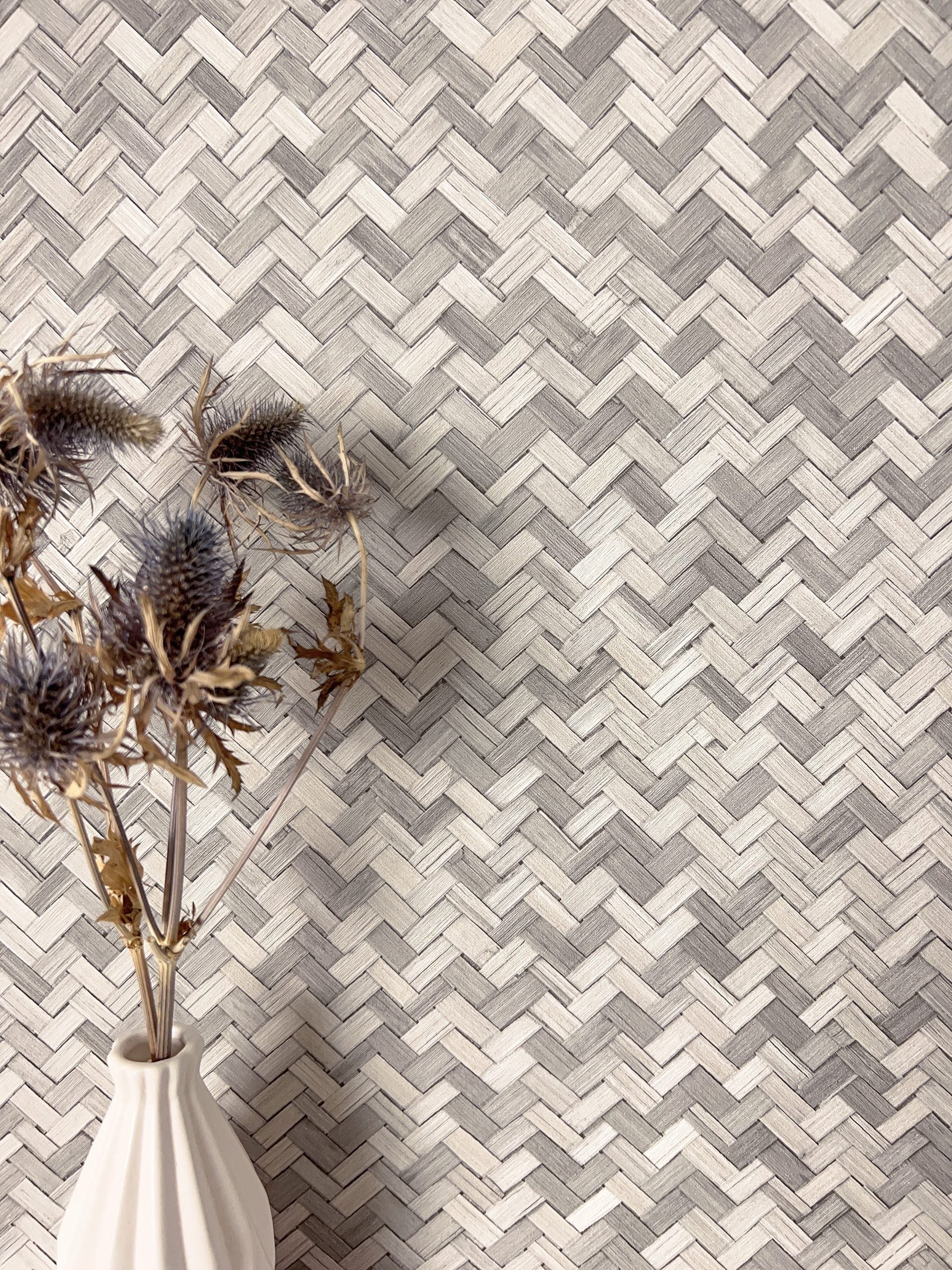 Newroom Vliestapete, Taupe Tapete Boho Rattan günstig online kaufen