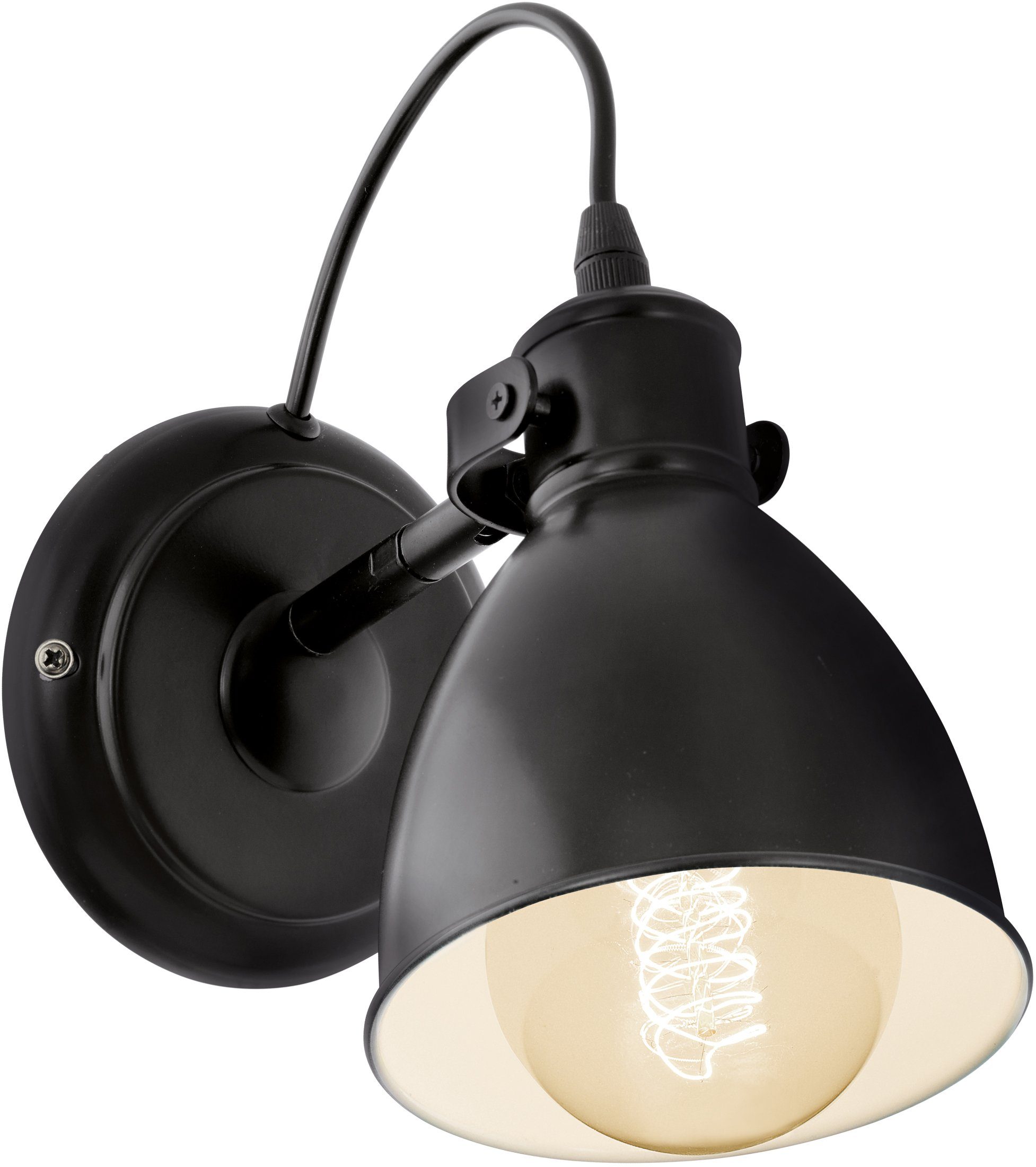 EGLO Wandleuchte PRIDDY Wandlampe, Stahl, schwarz, E27, Industrial, ohne Le günstig online kaufen