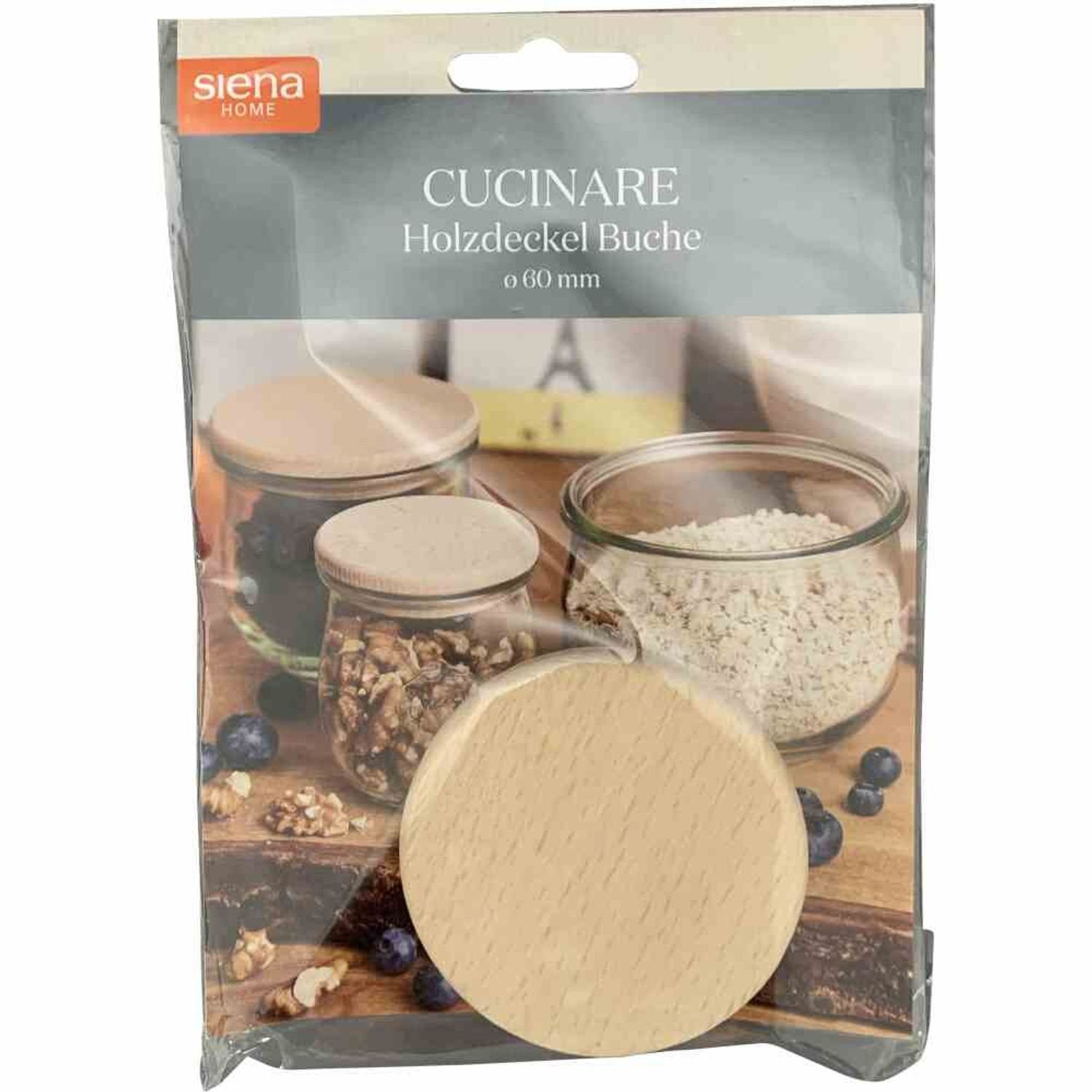 Siena Home Fermentationsdeckel Holzdeckel "Cucinare" 60 mm Weck, Buche mit Silikonring