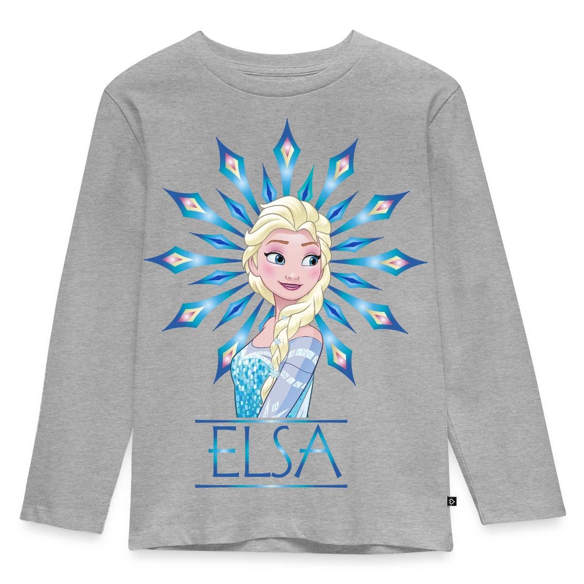 Spreadshirt T-Shirt Frozen Elsa Eiskristalle Kinder Premium Langarmshirt (1-tlg)