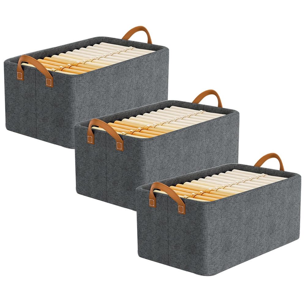 TUWENA Aufbewahrungsbox 3 Pack Faltbare Schublade Kleidung Aufbewahrungsboxen, Stoff Körbe