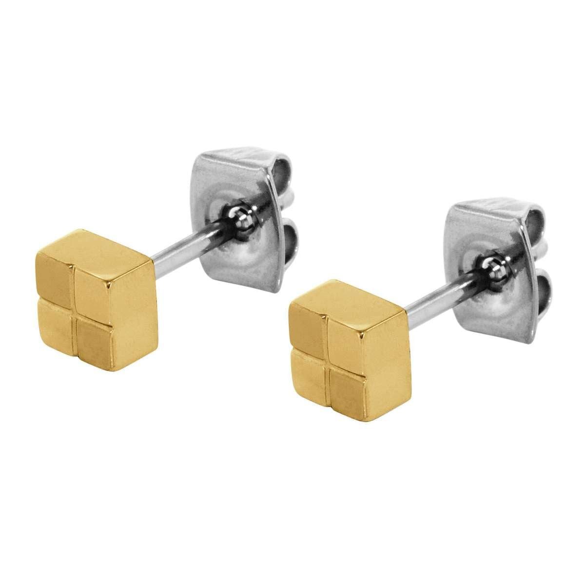 Boccia Paar Ohrstecker 0518-04, für Damen Titan vergoldet