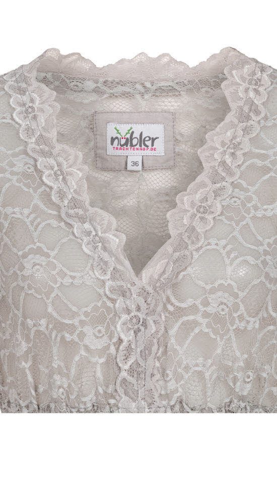 Nübler Dirndlbluse Dirndlbluse 3/4 Arm Laura in Silber von Nübler