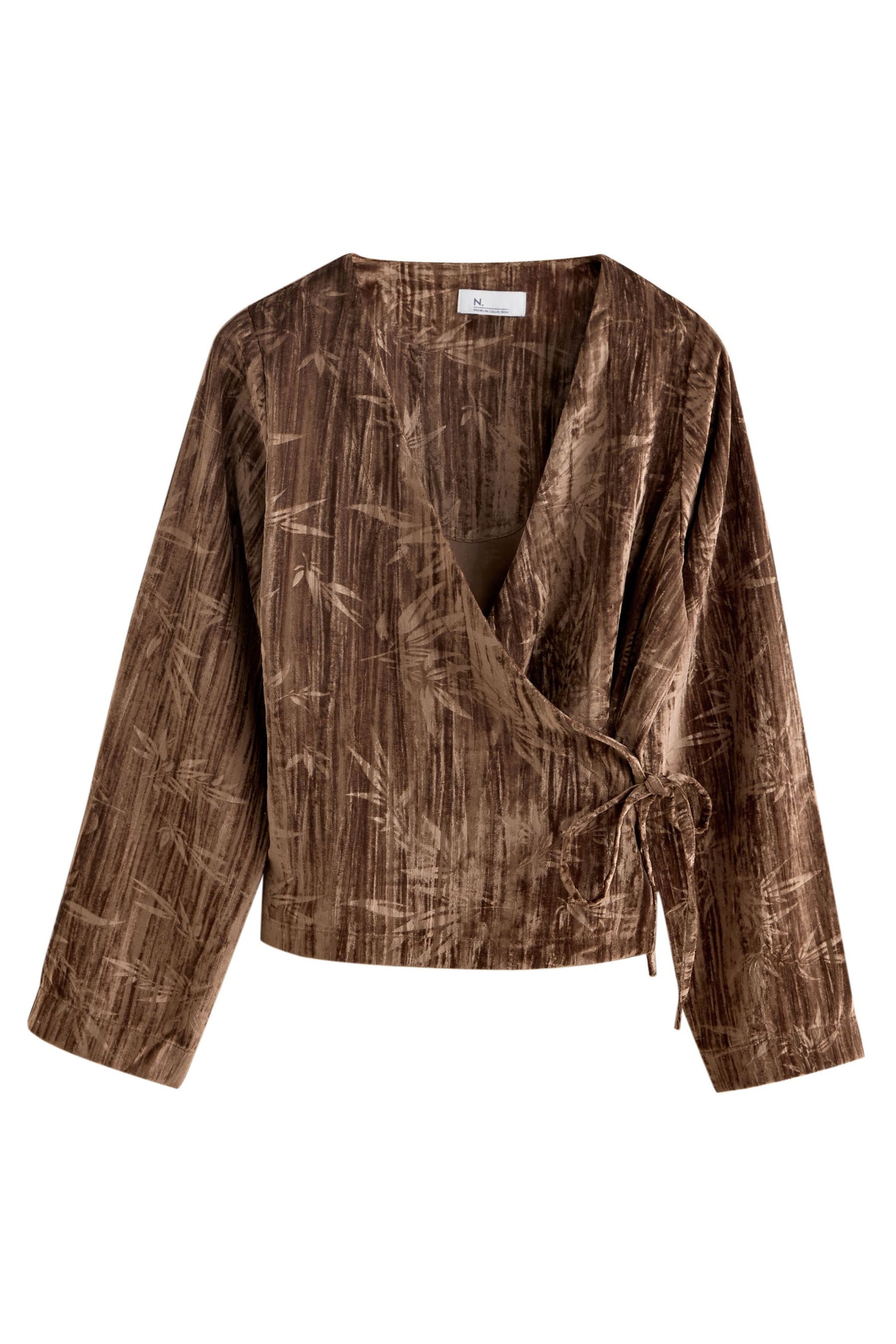 Next Pyjama Langärmeliger Samt-Pyjama in Wickeloptik (2 tlg)