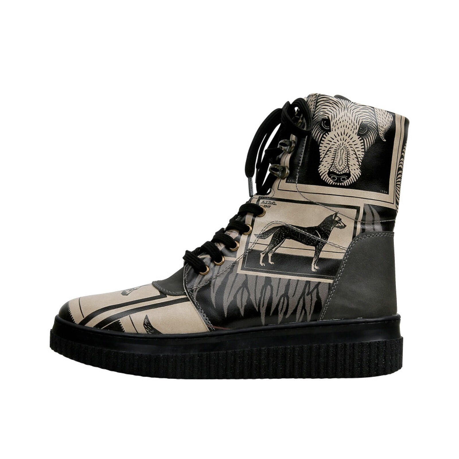 DOGO Future High Top Boots Believe In Your Wings Damen Stiefeletten, Schnürboots Handgefertigt