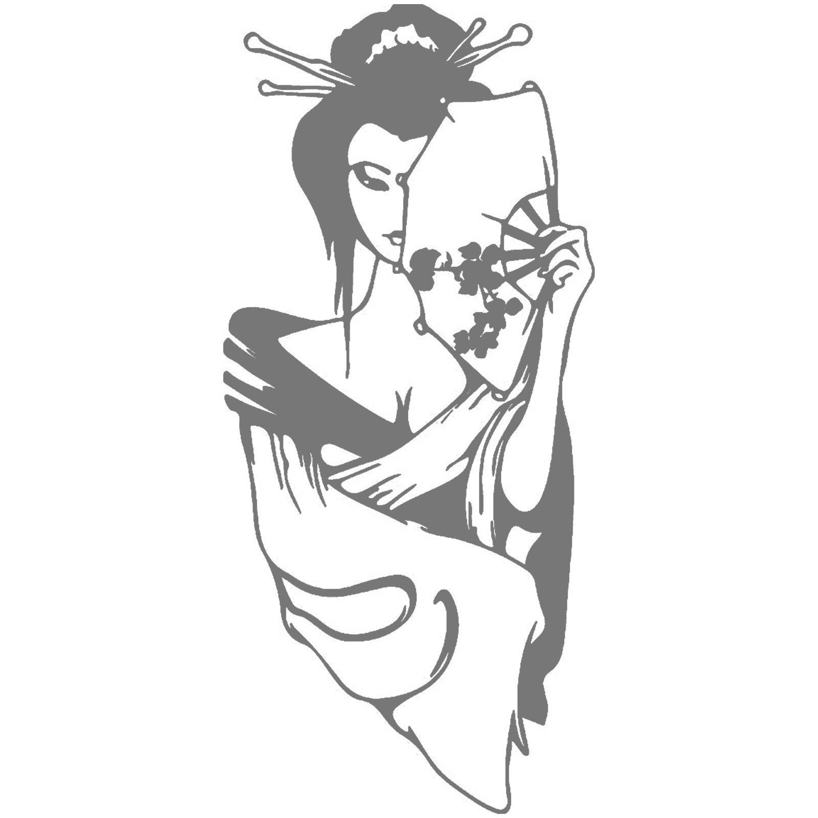 Jumpeak Wanddekoobjekt wanddekoration metall,Japanische Frauen,Moderne Kunst,wall art,Porträt, wanddekoration wohnzimmer,Metallverzierung,4 Farben,4 Größen