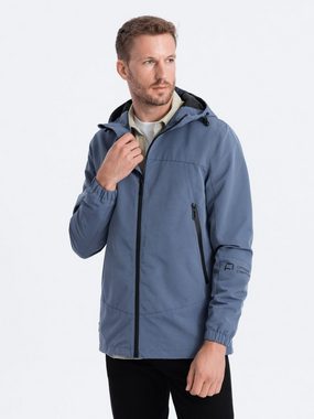 OMBRE Allwetterjacke Herren-Übergangsjacke mit Kapuze - blau V3 OM-JANP-22FW-005 S