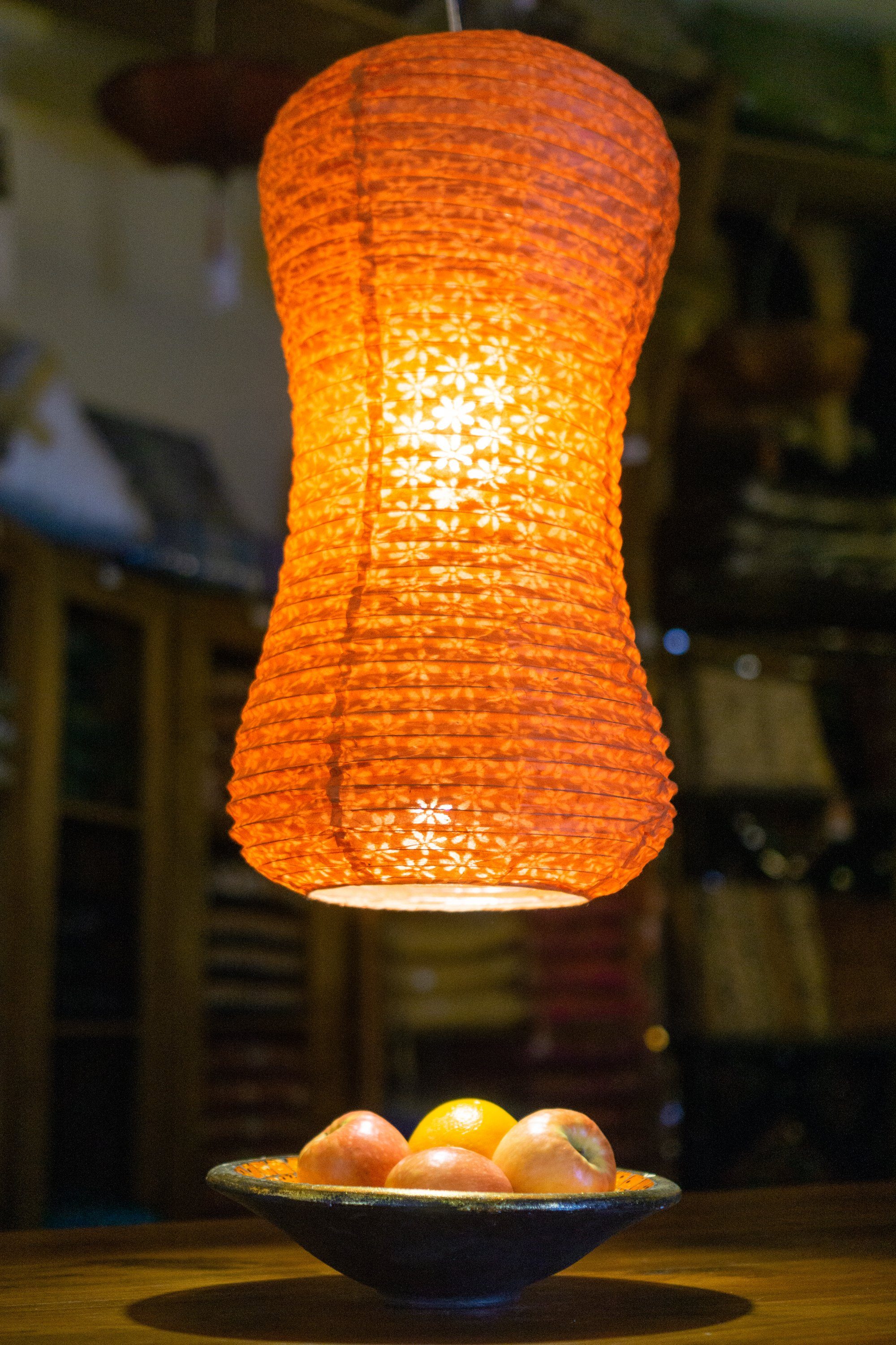 Guru-Shop Lampenschirm Coronada wave Reispapier Lokta Hängelampe -..