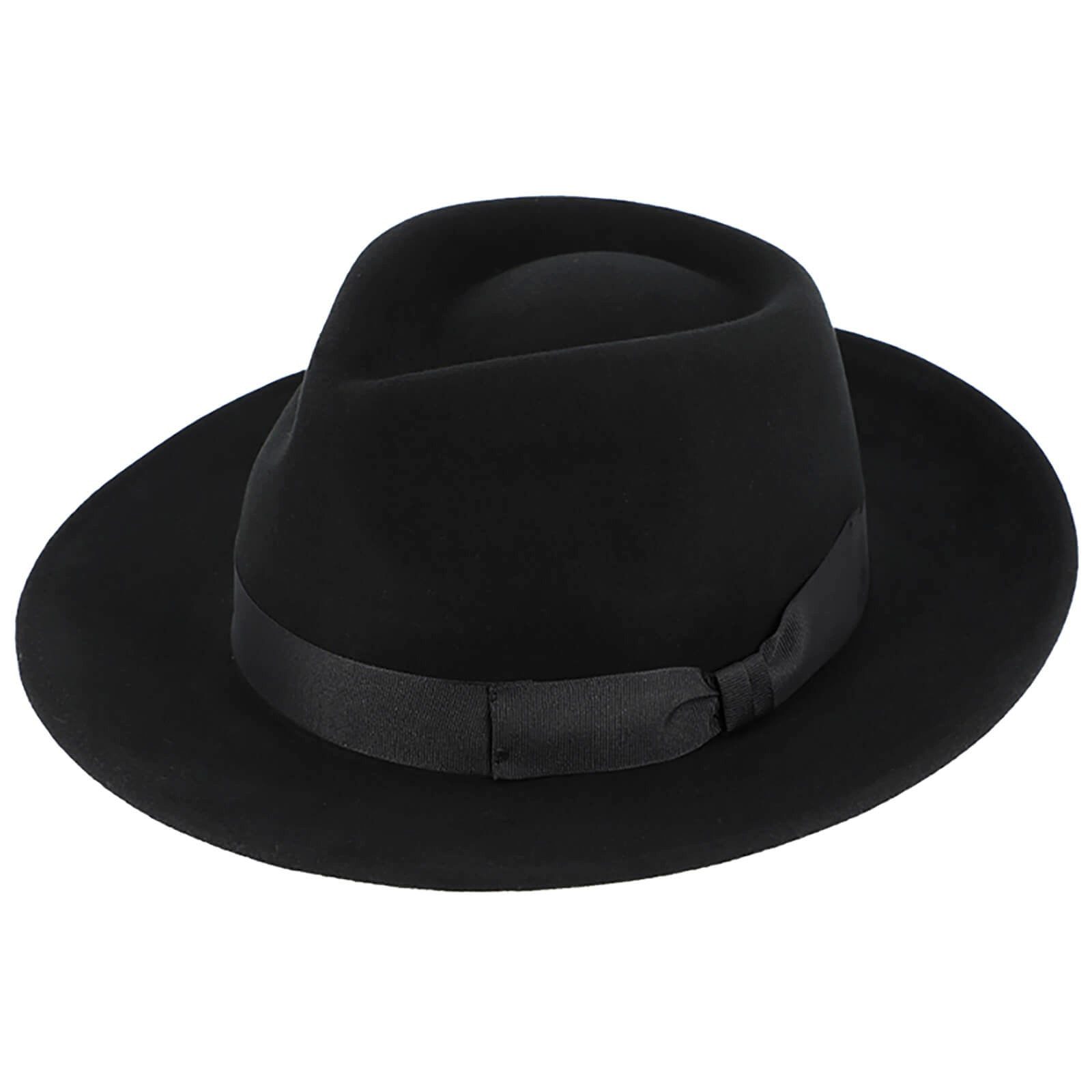 Fiebig Filzhut Fiebig Wollfilzhut Fedora Kaschmir Schwarz