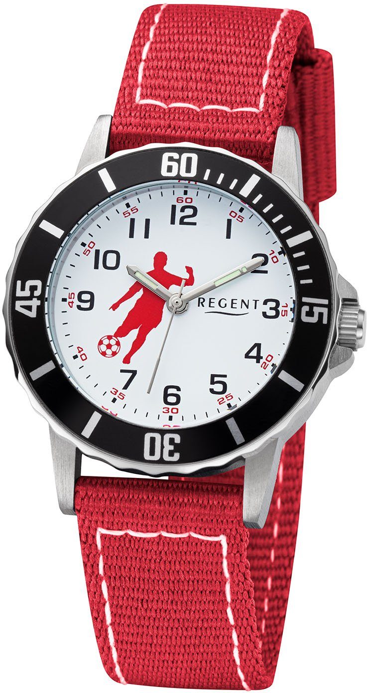 Regent Quarzuhr F1376 - 3246.79.18, Armbanduhr, Kinderuhr, Jungen, Fußball, Geschenkidee