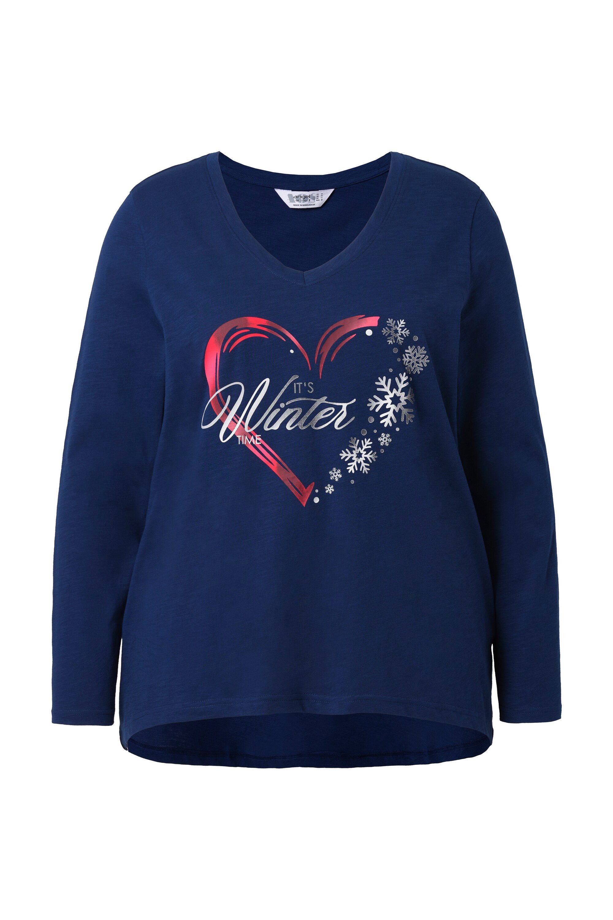 Angel of Style Longshirt T-Shirt Weihnachtsherz