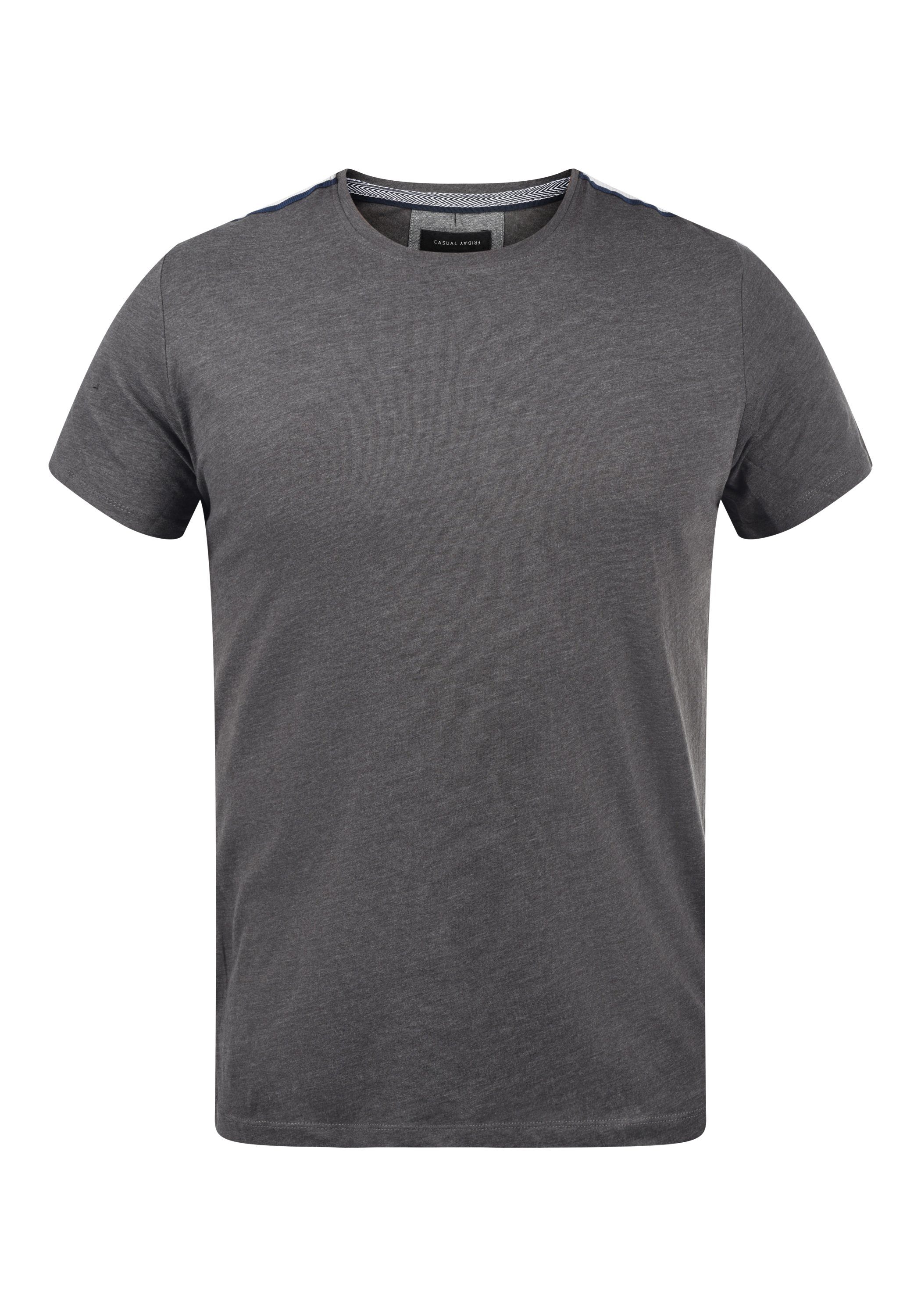 Casual Friday Rundhalsshirt CFTshirt - 20502910 T-Shirt mit Rundhalsauschnitt Pewter mix (50817)