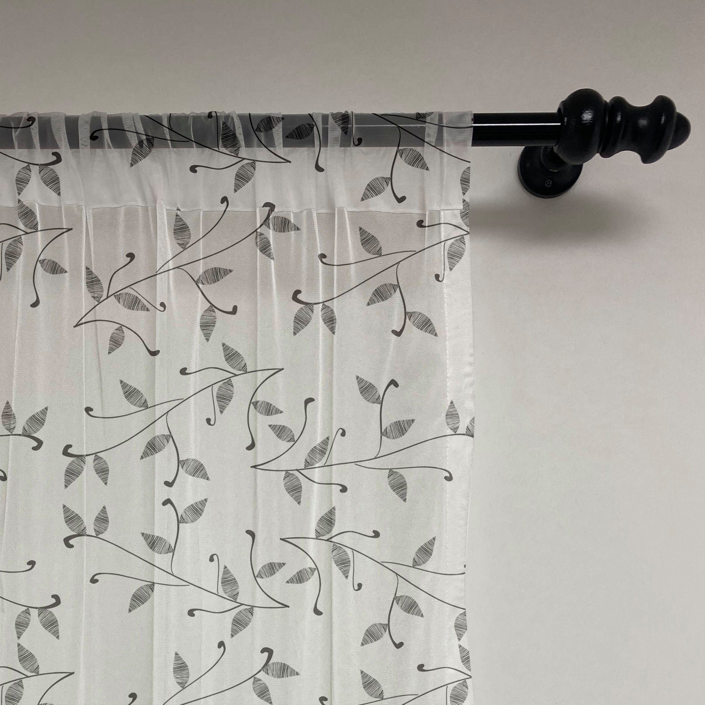 2 Minimalist Gardine für Drapierung Abakuhaus, Blatt Party Muster Hochzeit Eco Panels, schiere