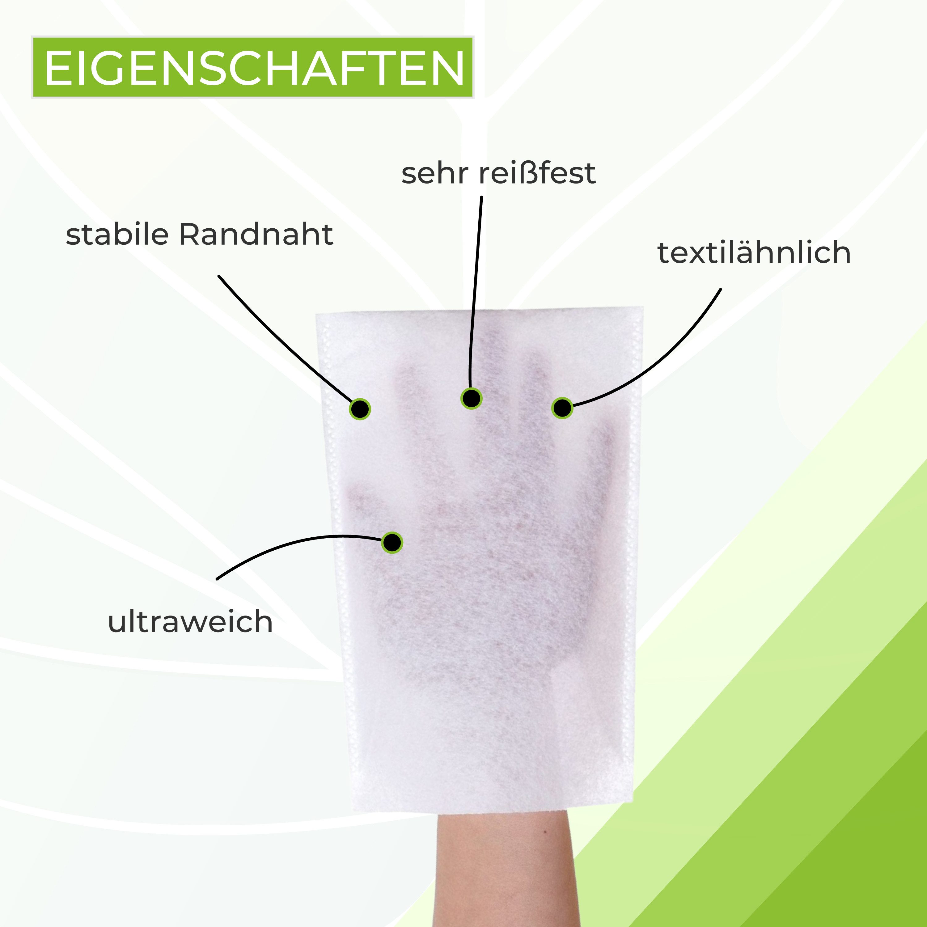 Medi-Inn Waschlappen Einmal-Waschhandschuhe Molton weiß, 100er Pack, 75 g/m², 22 x 15 cm, Vlies (100 % Polyester) – Bild 4 von 5