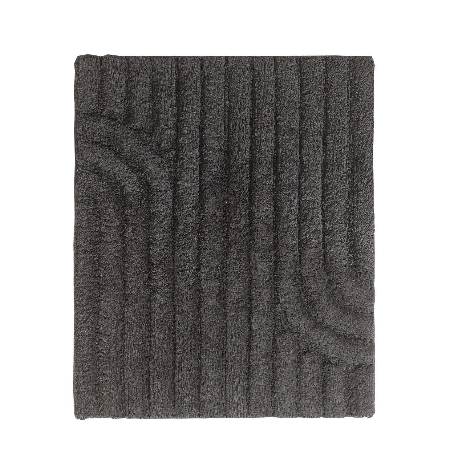 casa NOVA Badematte MINORI, Anthrazit, Baumwolle, rechteckig, waschbar bis 40 °C, L 60 x B 50 cm