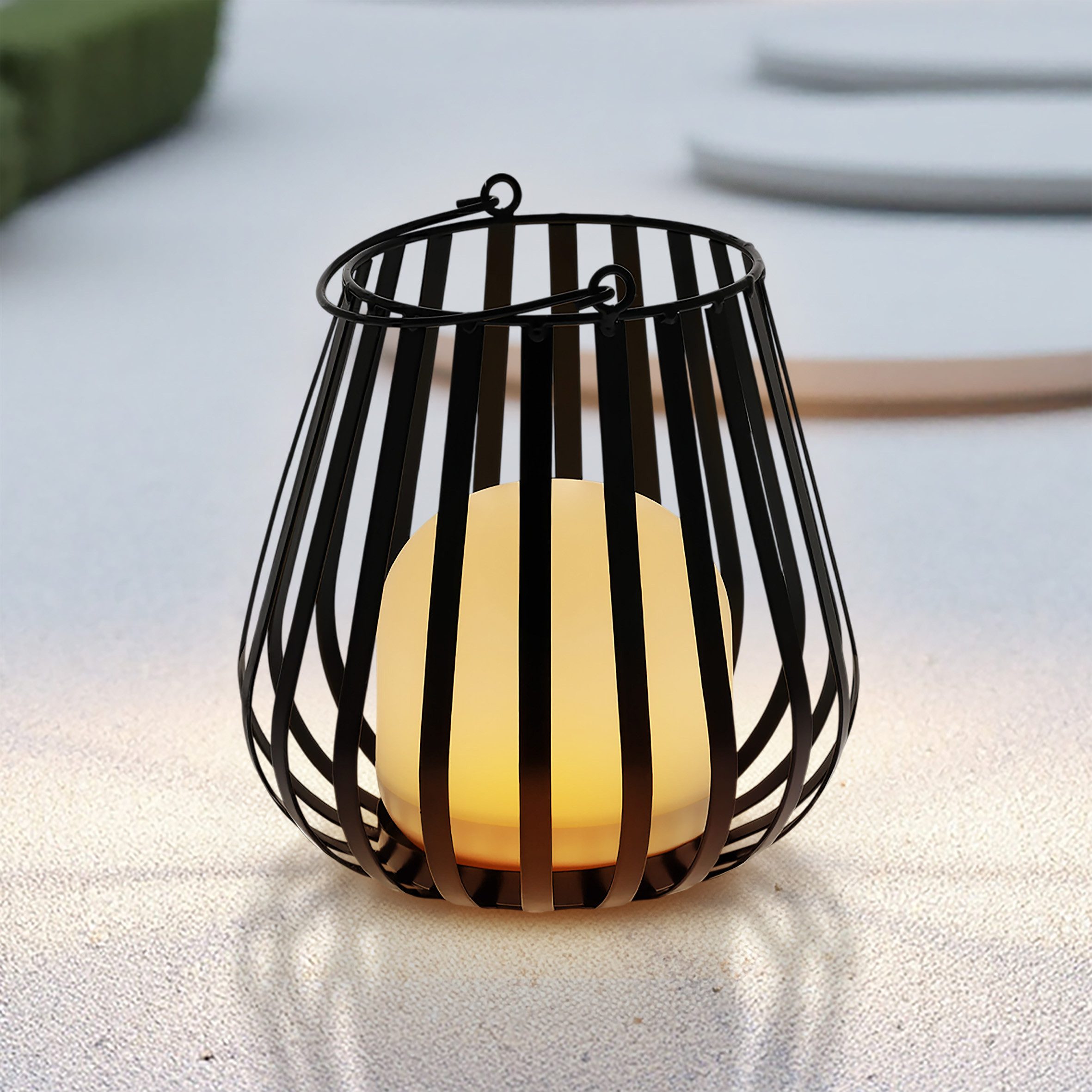 Spetebo LED Laterne Metall mit LED günstig online kaufen