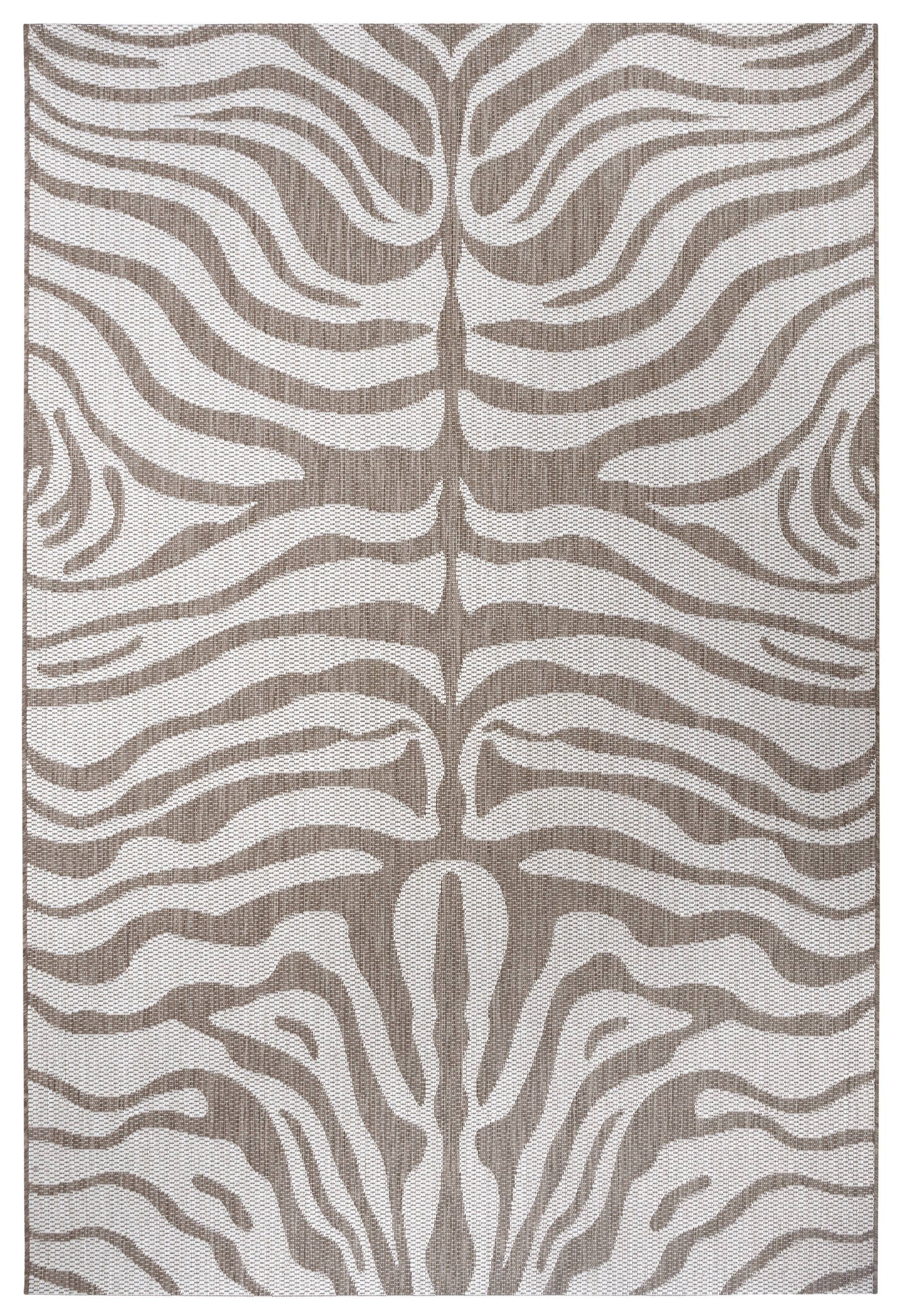 Outdoorteppich WAVRE, GMD Living, rechteckig, Höhe: 3 mm, Flachgewebe-Teppich, 80 x 150 cm light-brown cream