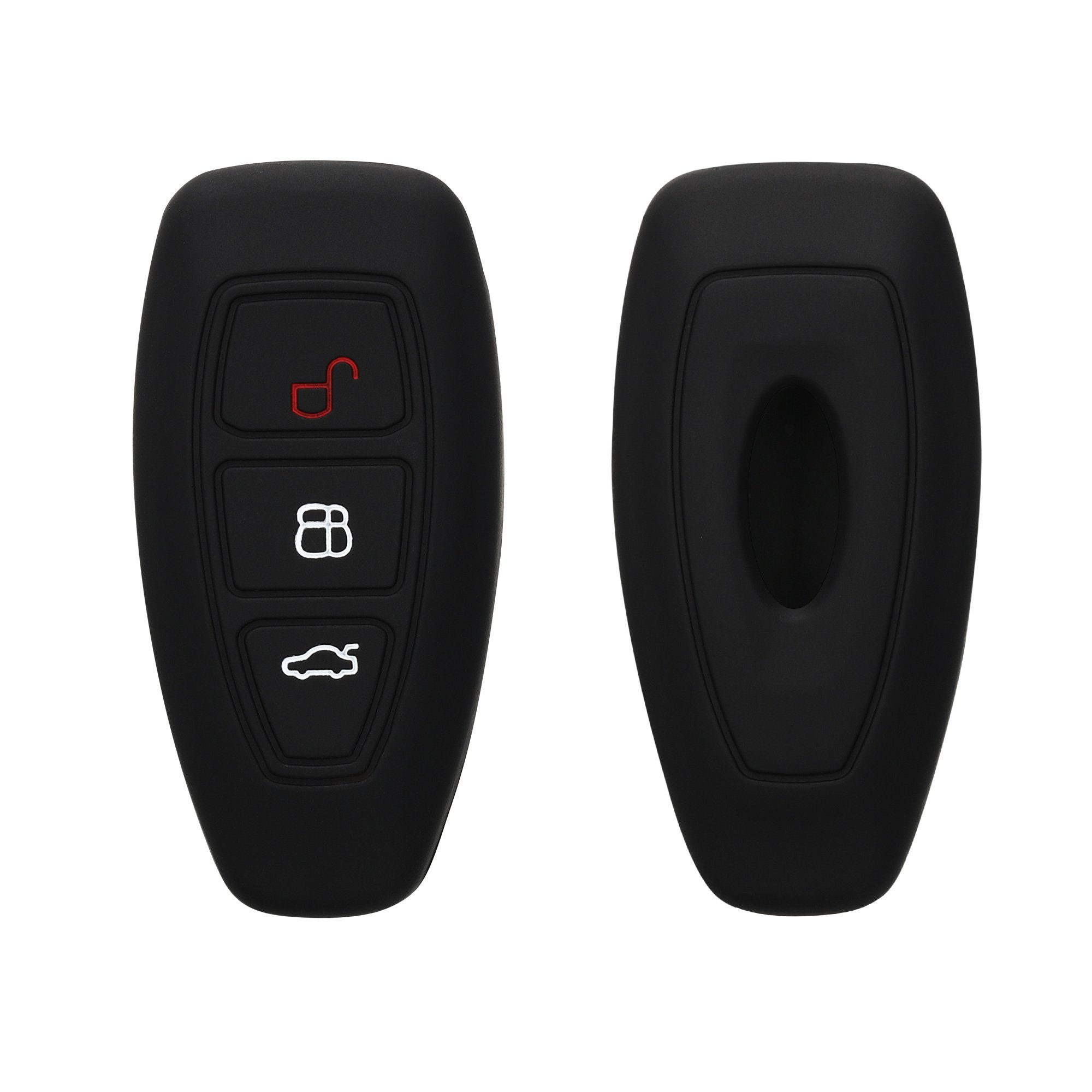 Silikon Schlüsselhülle Cover Go, Case Schwarz Keyless kwmobile Ford 3-Tasten Hülle für Autoschlüssel Schlüsseltasche Autoschlüssel Schlüssel