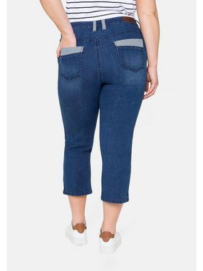 Sheego Stretch-Jeans Große Größen «Die Schmale», in 7/8-Довжина, mit Kontrastdetails