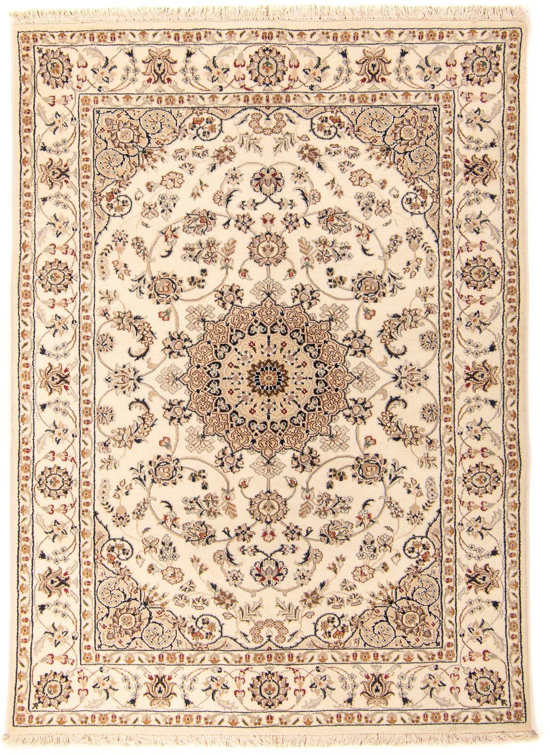 Orientteppich Perser - Keshan mm, - morgenland, Zertifikat Wohnzimmer, cm 181 x 123 Handgeknüpft, - rechteckig, 10 Höhe: Einzelstück beige, mit