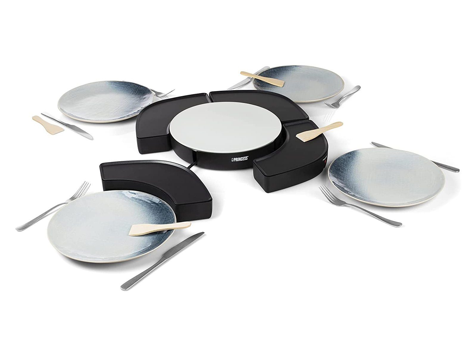 PRINCESS Teppanyakigrill, 1000 W, Japanischer Elektro Tischgrill für 2-4 Personen Grillplatte 30x10cm