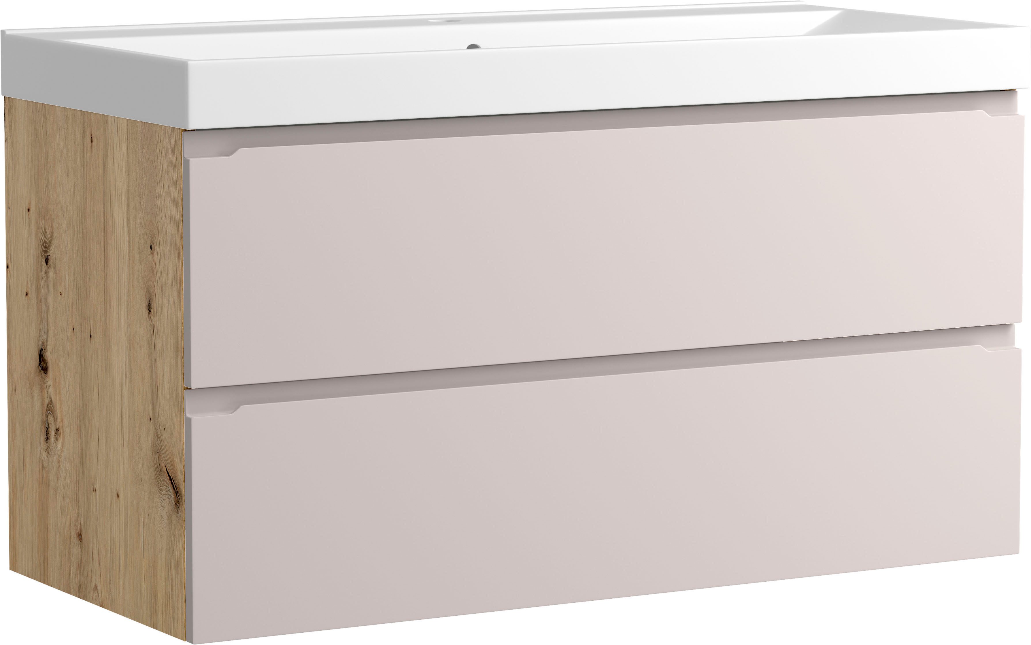 welltime Waschtisch CABO, Waschtisch, Kaschmir, griffloses Design