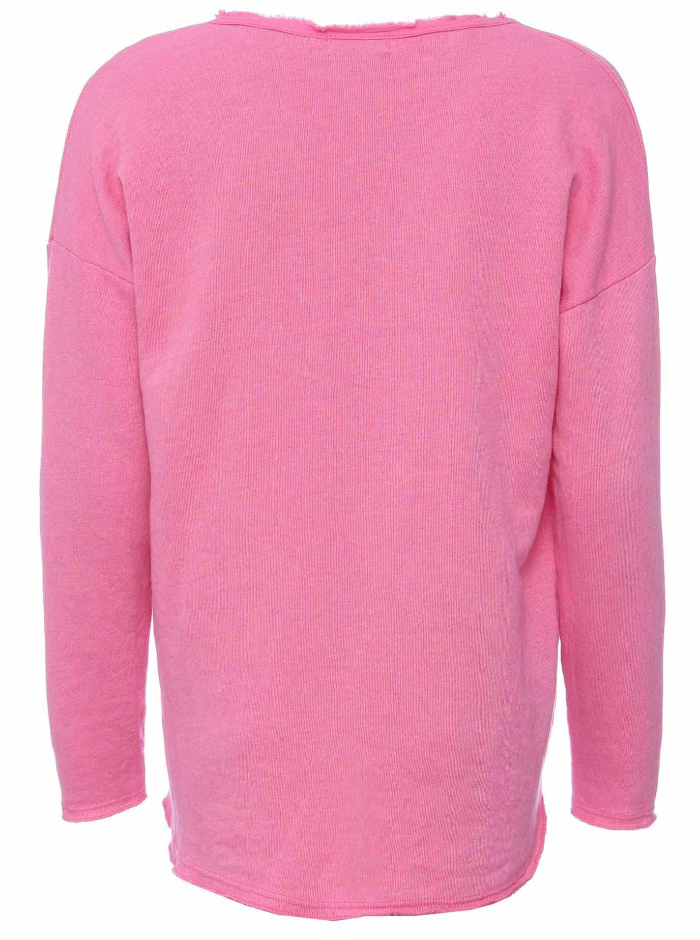 Zwillingsherz Sweatshirt ausgefranster V-Ausschnitt, Vintage Look, Langarm – Bild 5 von 5