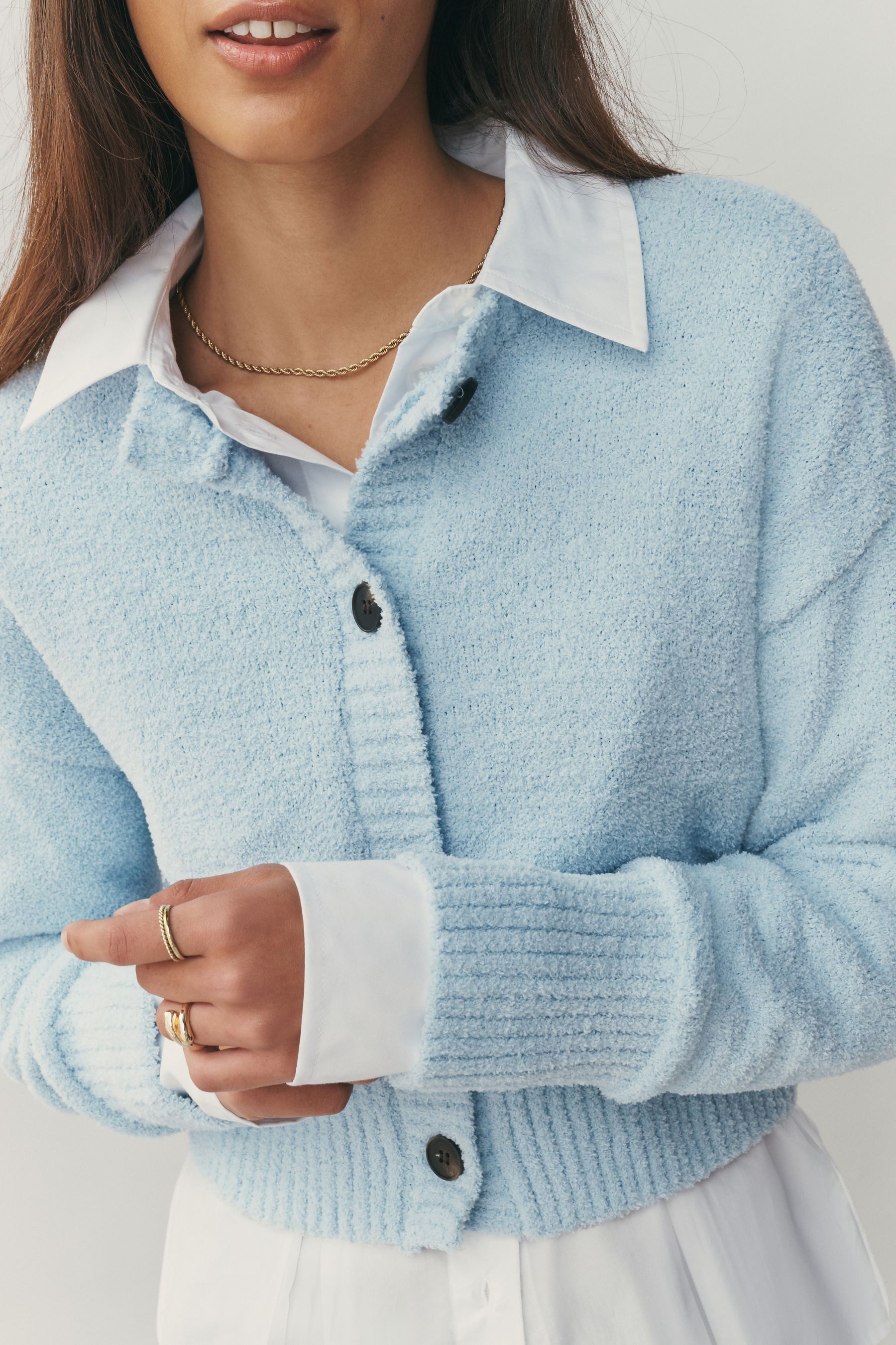 Next Cardigan Kuschelige Strickjacke mit Knopfverschluss (1-tlg) – Bild 5 von 5