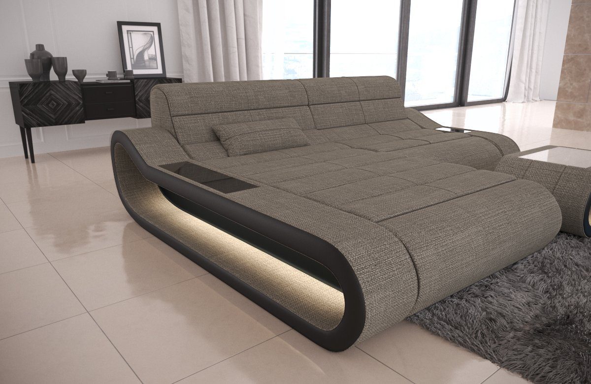 Sofa Dreams Ecksofa Concept L Form kurz 4-Sitzer Polstersofa mit LED-Beleuc günstig online kaufen