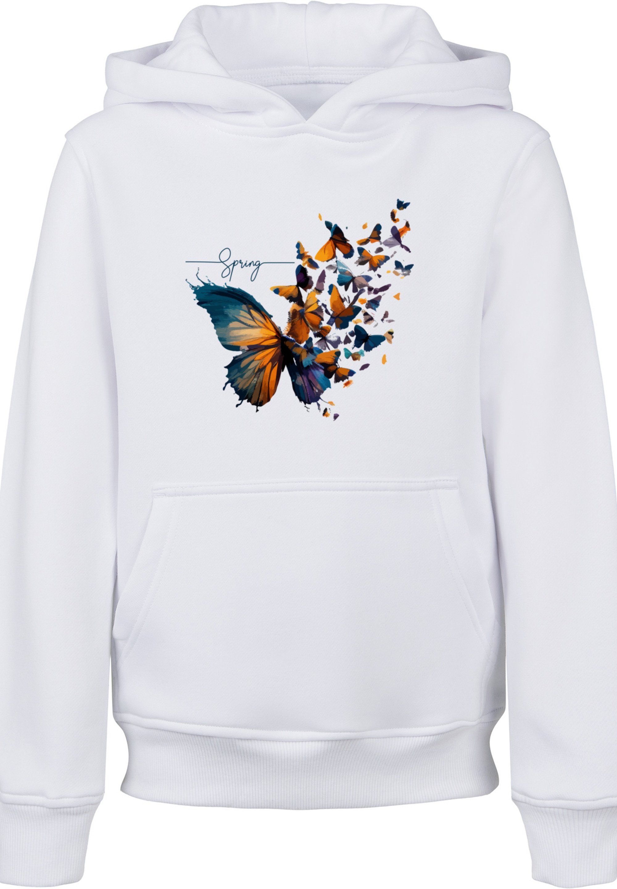 Hoodie Kapuzenpullover Schmetterling Frühling weiß F4NT4STIC Unisex Print