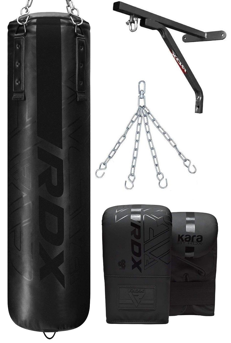RDX Sports Boxsack RDX Boxsack Set Gefüllt 4/5FT Anti Swing Heavy Gym Training Handschuhe