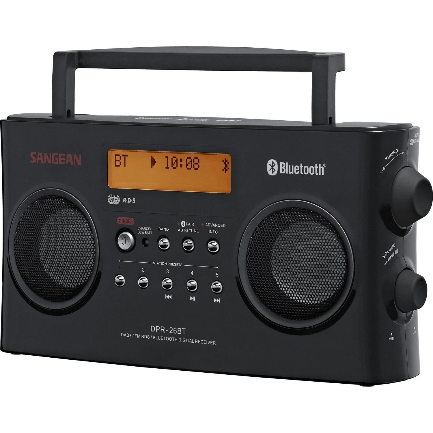 Tragbares DPR-26 BT DAB+/FM-Radio mit Akku Sangean Bluetooth (DAB) Digitalradio weiß (DAB)